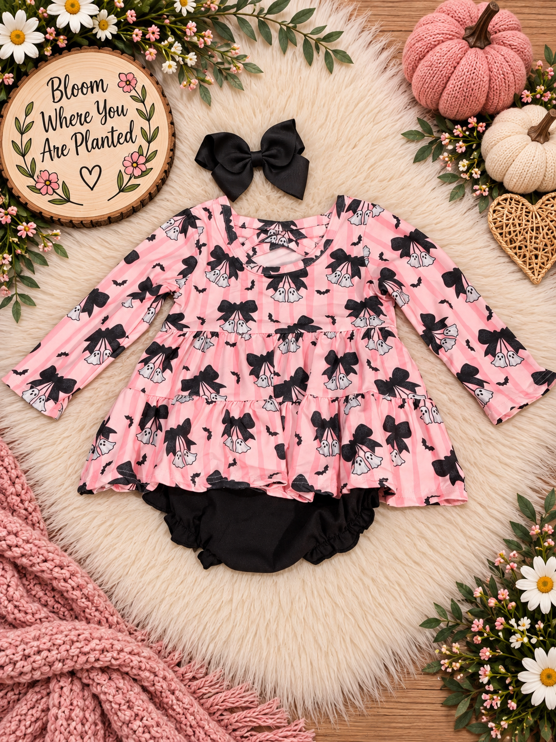 Little Boo Bows Girl Infant Romper